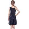 Sunny Fashion Girls Dress Satin Bow Tie One-Shoulder Party Size 6-12(Black)