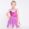 Sunny Fashion Girls Dress Vintage Flower Lace Purple Wedding Party Size 7-14(Purple)