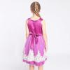 Sunny Fashion Girls Dress Vintage Flower Lace Purple Wedding Party Size 7-14(Purple)