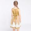Sunny Fashion Girls Dress Vintage Flower Lace Purple Wedding Party Size 7-14(Yellow)