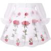 Sunny Fashion Girls Dress White Rose Flower Embroidery Heart Shape Back Wedding(Pink)