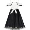 Sunny Fashion Girls Dress White and Black Chiffon Lace Cold Shoulder Size 6-12
