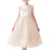 Sunny Fashion Flower Girls Dress Champagne Vintage Wedding Party Bridesmaid