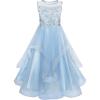 Sunny Fashion Flower Girls Dress Embroidered Sequin Wedding Pageant Bridesmaid