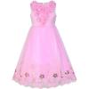 Sunny Fashion Flower Girls Dress Pink Sequin 3D Flowers Size 4-14
