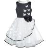 Sunny Fashion Flower Girls Dress White and Black Pageant Party