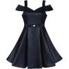Sunny Fashion Girls Dress Black Off Shoulder Flare Party Size 6-12