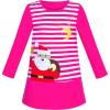 Sunny Fashion Girls Dress Long Sleeve Butterfly Color Contrast Casual Wearing(Purple Striped)