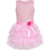 Sunny Fashion Girls Dress Ruffle Skirt Pink Flower Birthday Party Size 5-12