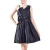 Sunny Fashion Girls Dress Satin Bow Tie One-Shoulder Party Size 6-12(Black)