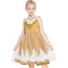 Sunny Fashion Girls Dress Vintage Flower Lace Purple Wedding Party Size 7-14(Yellow)