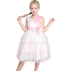 Sunny Fashion Flower Girls Dress Tiered Ruffle Skirt Blue Pageant Size 6-12(Purple)