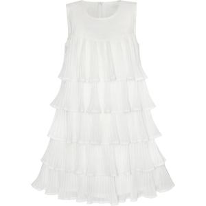 Sunny Fashion Girls Dress A-line Off White Tower Skirt Princess Size 6-12