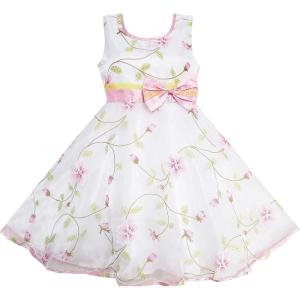 Sunny Fashion Girls Dress Pink Rose Wedding Pageant Boutique
