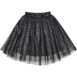Sunny Fashion Girls Skirt Navy Blue Pearl Stars Sparkling Tutu Dancing Size 4-12(Shining Black)