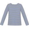 Sunny Fashion Girls T-Shirt Striped School Uniform Size 4-12(Blue Striped Top Only)