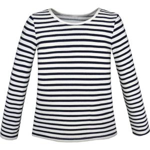 Sunny Fashion Girls T-Shirt Striped School Uniform Size 4-12(Top Only)