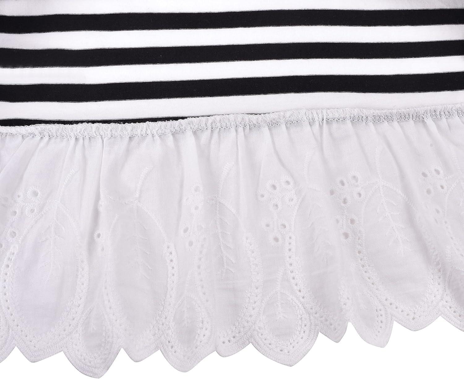 imageSunny Fashion Girls Casual Dress Cotton Long Sleeve Kite Cloud EmbroideredBlack