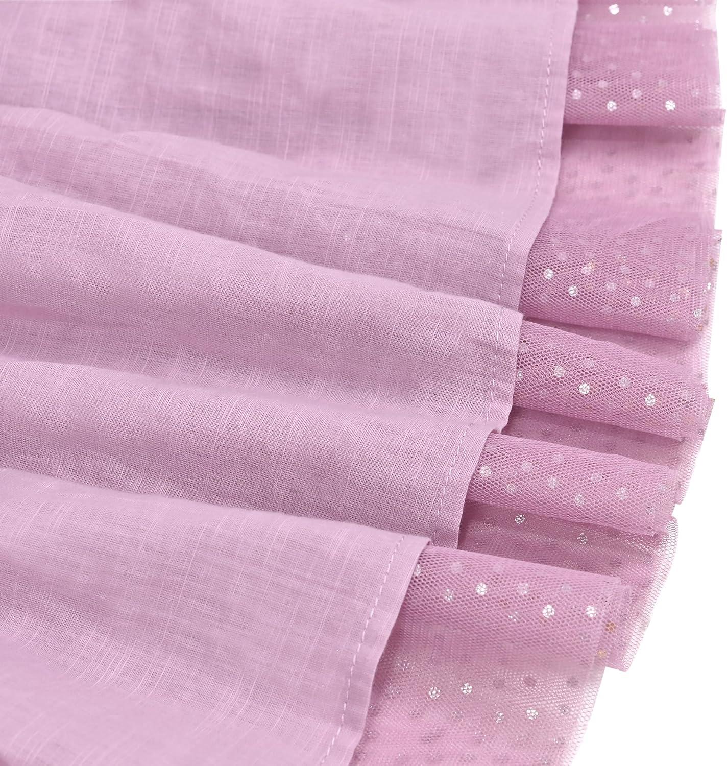 imageSunny Fashion Girls Dress Beige Cream Sequin Heart Butterfly Tulle Skirt Long SleeveLight Purple