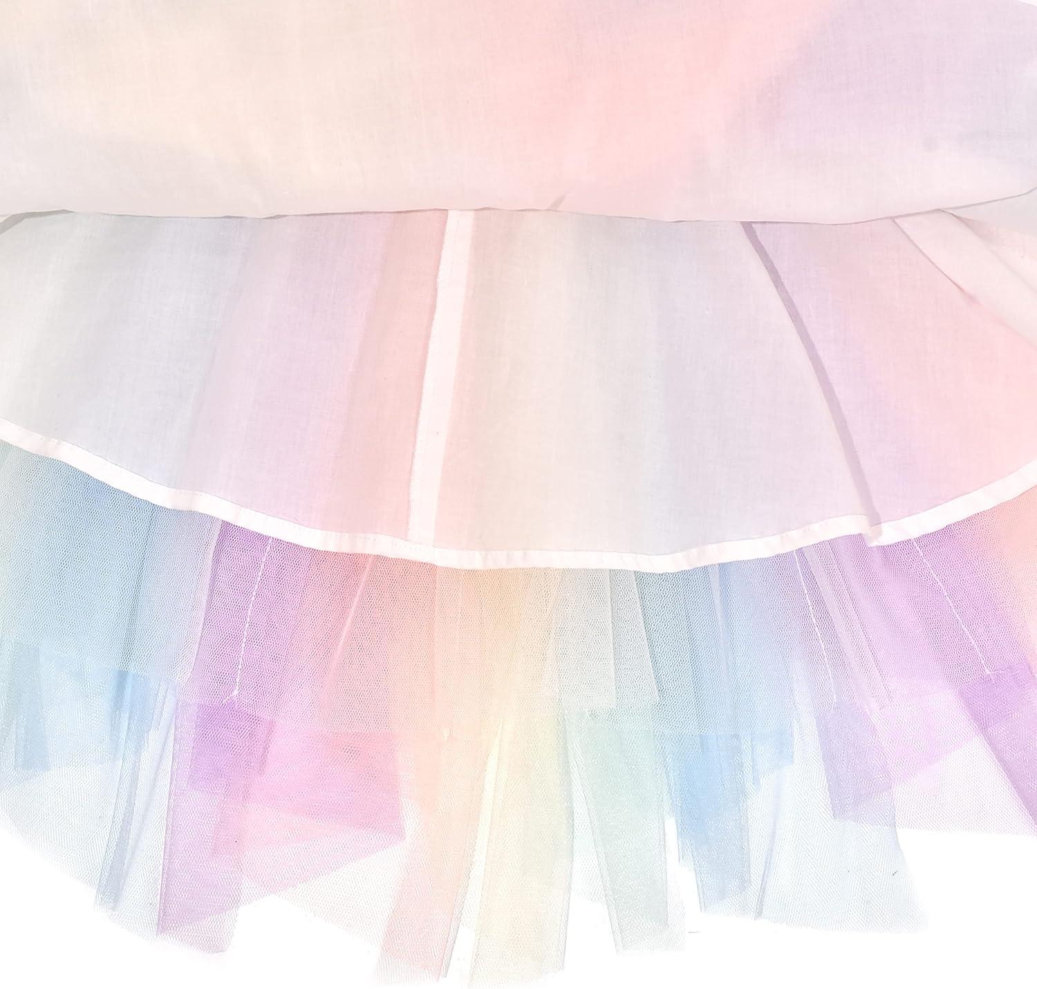 imageSunny Fashion Girls Dress Beige Cream Sequin Heart Butterfly Tulle Skirt Long SleeveMulticolor