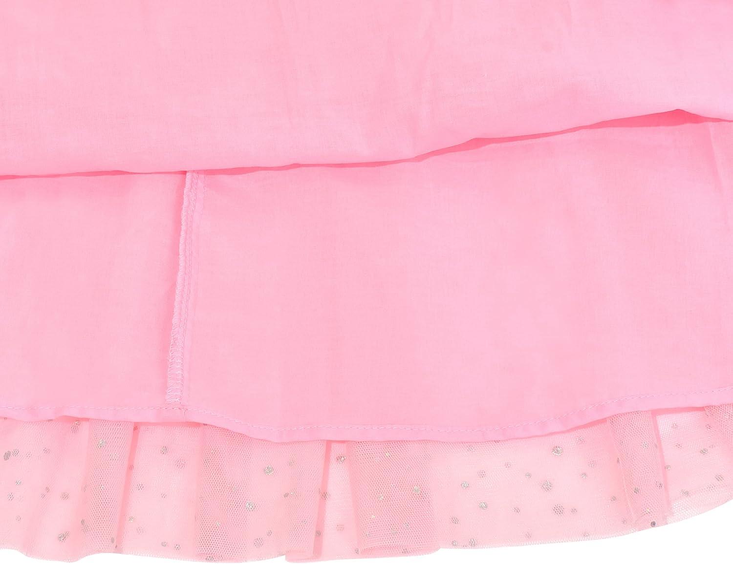 imageSunny Fashion Girls Dress Beige Cream Sequin Heart Butterfly Tulle Skirt Long SleevePink Sequin