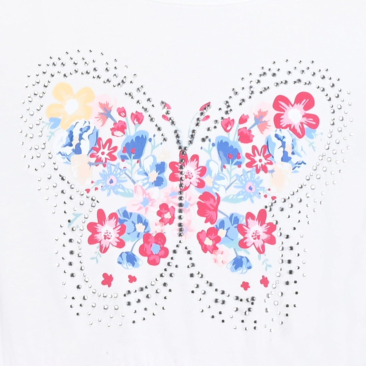 imageSunny Fashion Girls Dress Beige Cream Sequin Heart Butterfly Tulle Skirt Long SleeveRed Butterfly