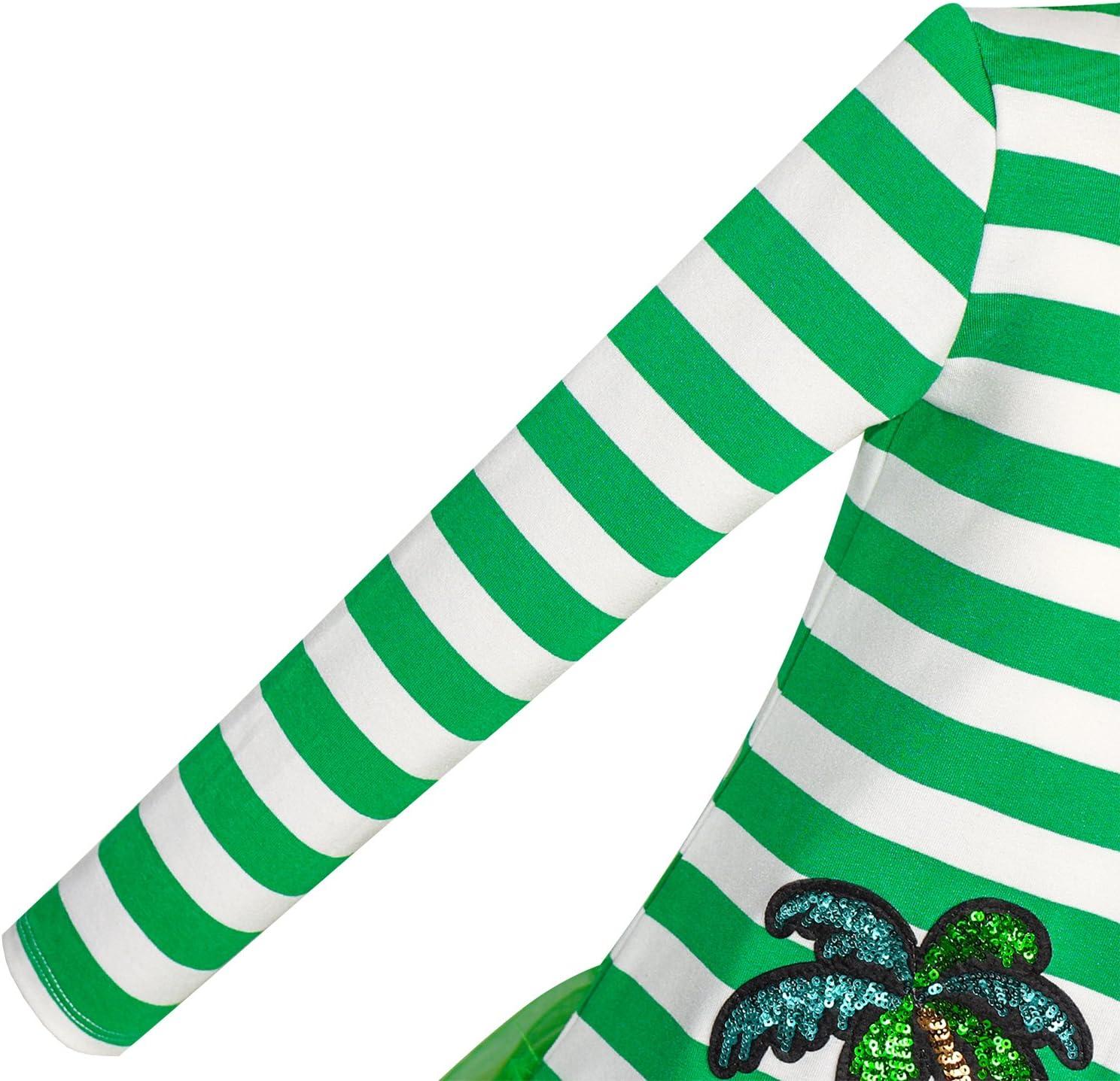 imageSunny Fashion Girls Dress Colorful Daisy Flower Rainbow Long Sleeve CottonGreen