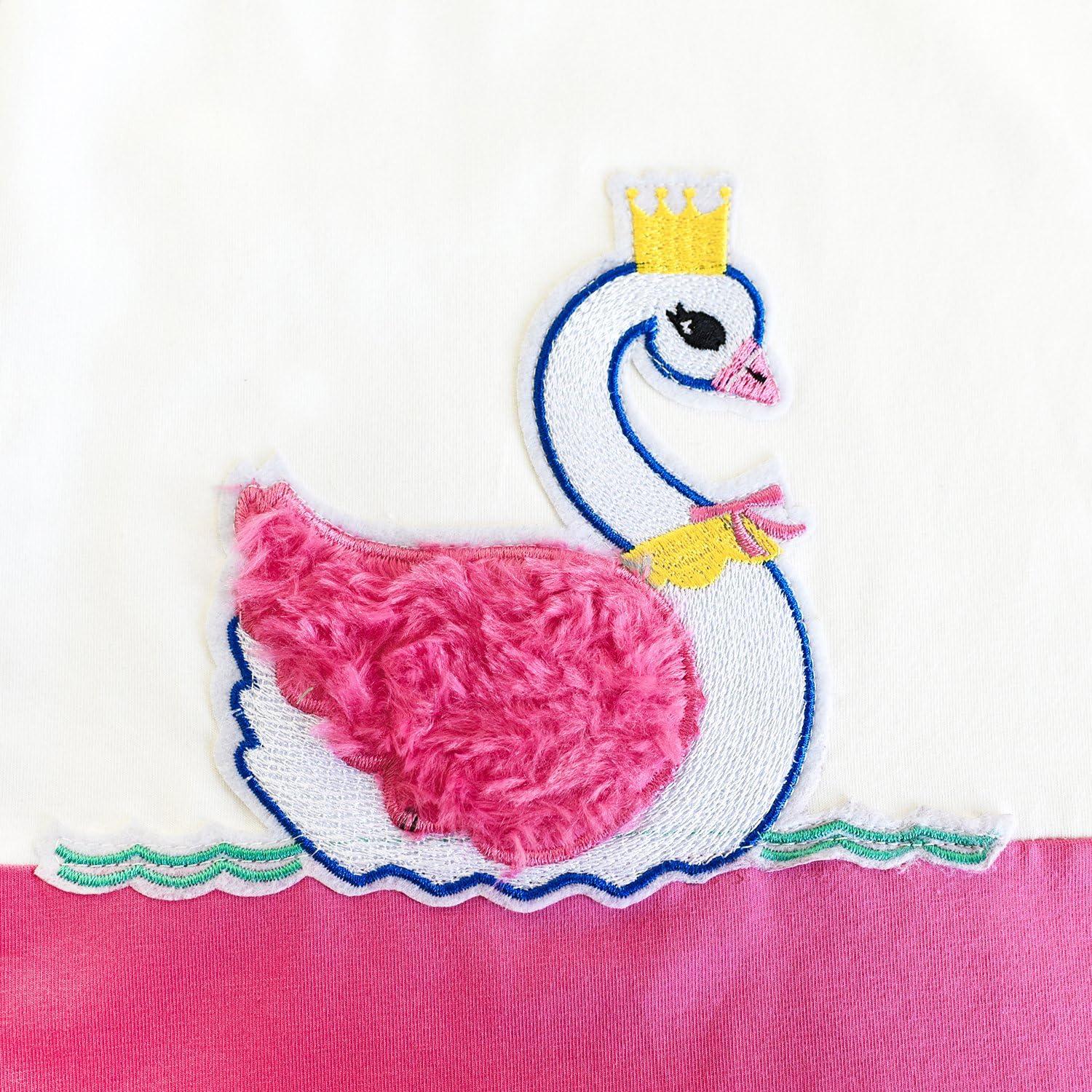 imageSunny Fashion Girls Dress Colorful Daisy Flower Rainbow Long Sleeve CottonPinkWhite