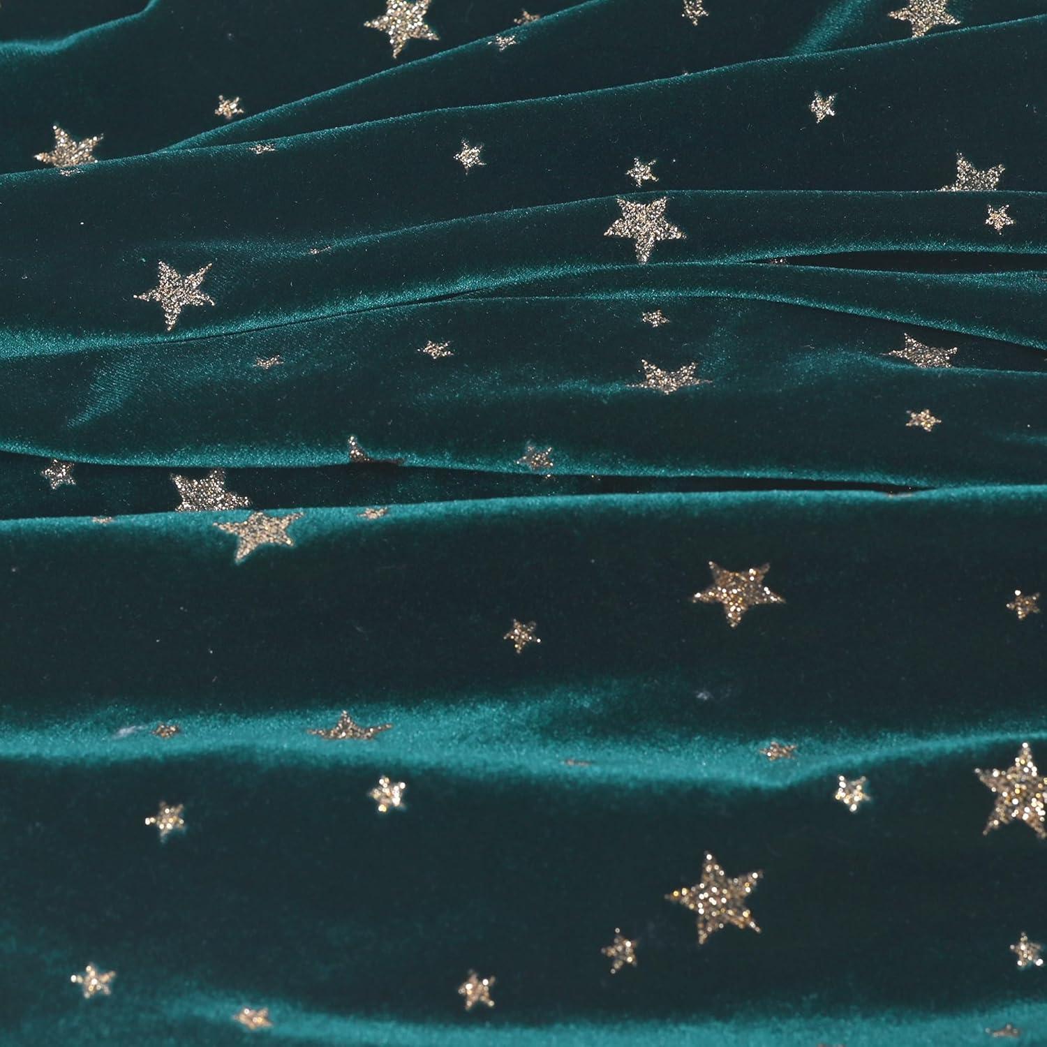 imageSunny Fashion Girls Dress Glitter Golden Star White Collar Casual Warm WinterGreen