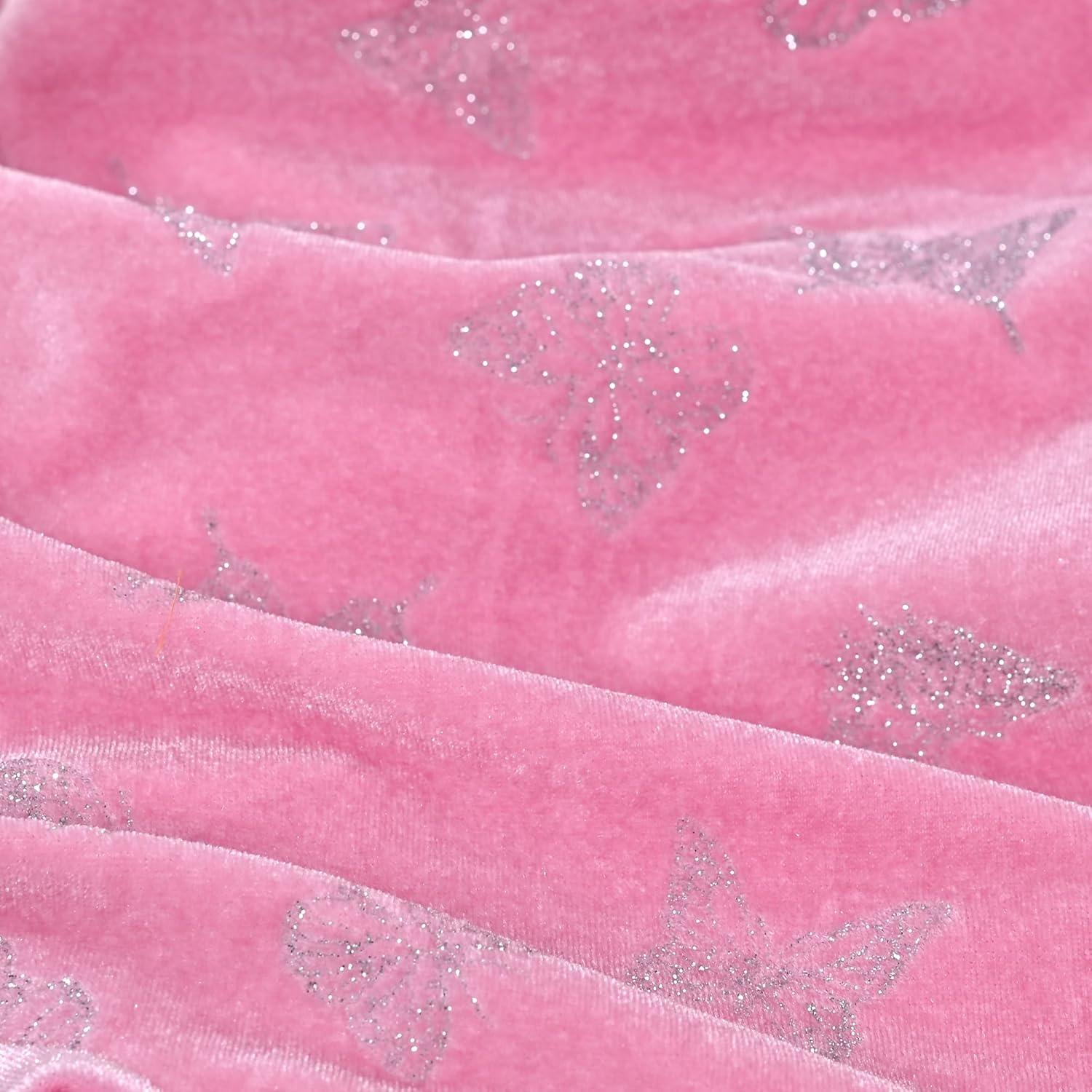 imageSunny Fashion Girls Dress Glitter Golden Star White Collar Casual Warm WinterPink