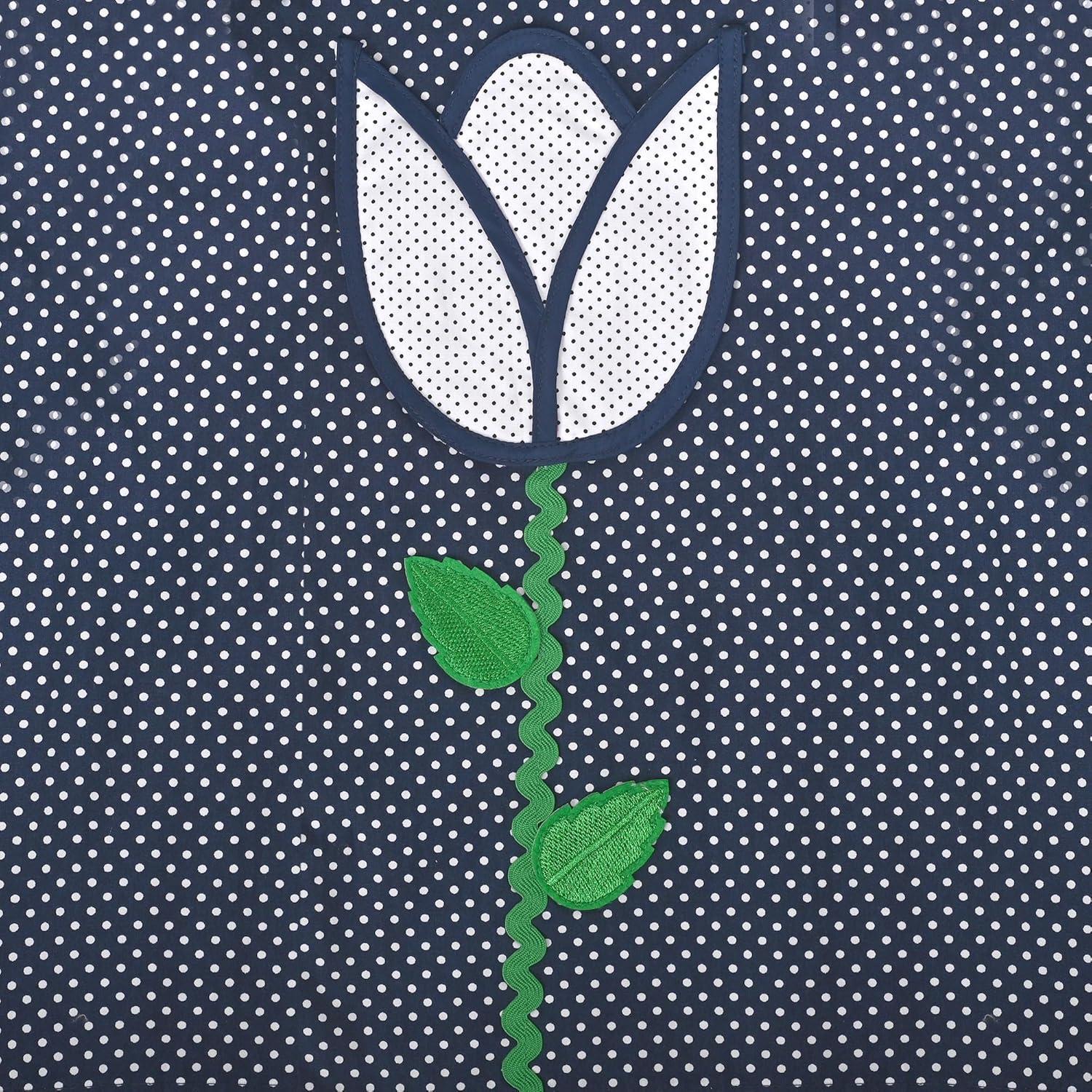 imageSunny Fashion Girls Dress Red Polka Dot Pocket Floral Summer Casual CottonBlue Tulip