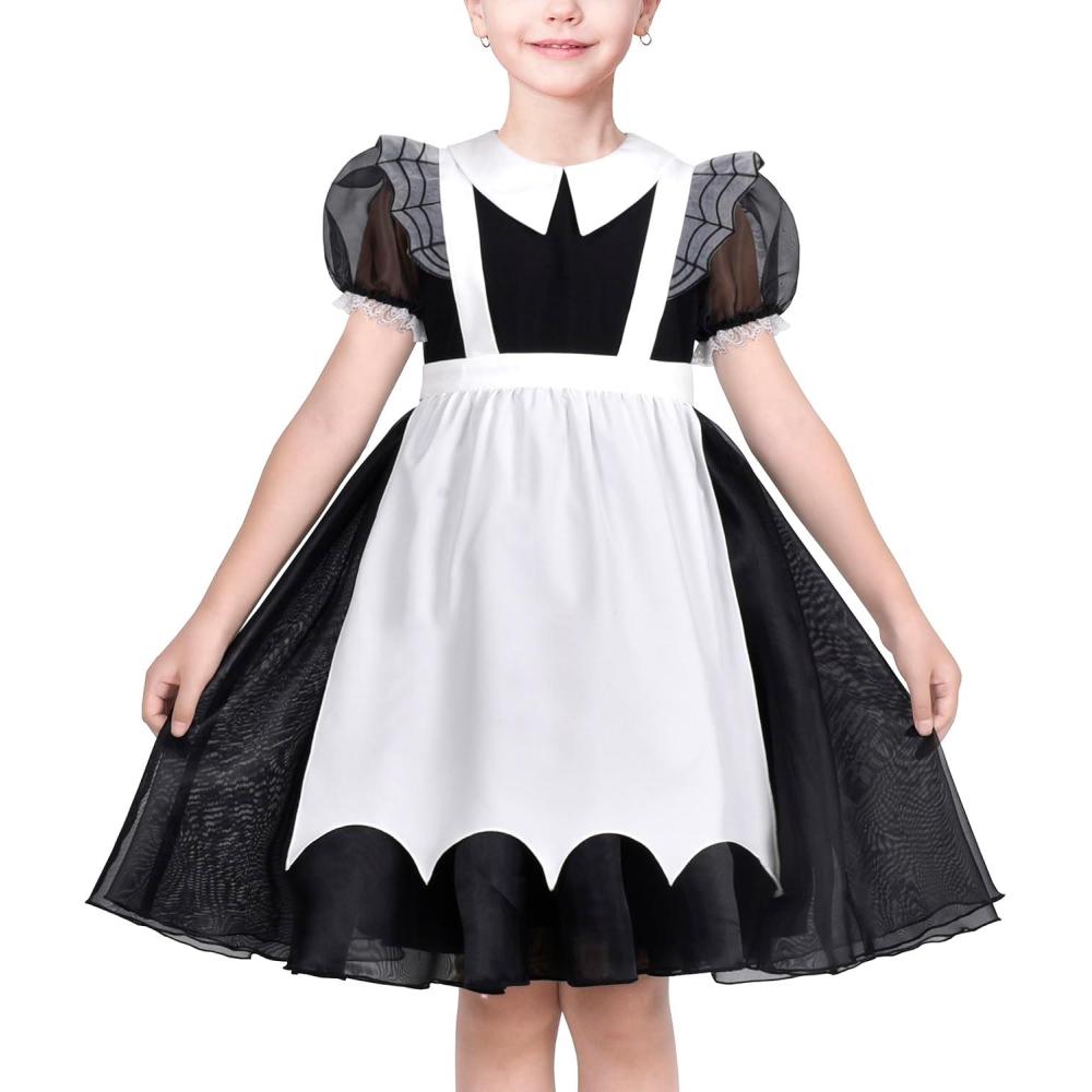 imageSunny Fashion Girls German Dirndl Dress Costumes for Bavarian Oktoberfest Vintage PinkBlack