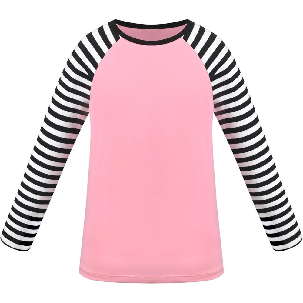 imageSunny Fashion Girls Top Shirt Long Sleeve Pullover Love Heart Valentine LooseBlack Striped