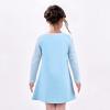 Sunny Fashion Girls Casual Dress Cotton Long Sleeve Kite Cloud Embroidered(Blue Bunny)