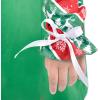 Sunny Fashion Girls Casual Dress Cotton Long Sleeve Kite Cloud Embroidered(Green Candy Cane)