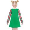 Sunny Fashion Girls Casual Dress Cotton Long Sleeve Kite Cloud Embroidered(Green Candy Cane)