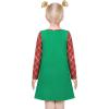 Sunny Fashion Girls Casual Dress Cotton Long Sleeve Kite Cloud Embroidered(Green Plaid)
