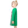 Sunny Fashion Girls Casual Dress Cotton Long Sleeve Kite Cloud Embroidered(Green Snowman)