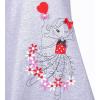 Sunny Fashion Girls Casual Dress Cotton Long Sleeve Kite Cloud Embroidered(Grey Red)