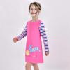 Sunny Fashion Girls Casual Dress Cotton Long Sleeve Kite Cloud Embroidered(Pink Bunny)