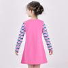 Sunny Fashion Girls Casual Dress Cotton Long Sleeve Kite Cloud Embroidered(Pink Bunny)