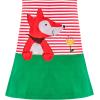 Sunny Fashion Girls Casual Dress Cotton Long Sleeve Kite Cloud Embroidered(Red Fox)