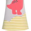 Sunny Fashion Girls Casual Dress Cotton Long Sleeve Kite Cloud Embroidered(Yellow Dinosaur)