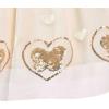 Sunny Fashion Girls Dress Beige Cream Sequin Heart Butterfly Tulle Skirt Long Sleeve(Beige)