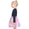 Sunny Fashion Girls Dress Beige Cream Sequin Heart Butterfly Tulle Skirt Long Sleeve(Blue Butterfly)
