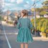 Sunny Fashion Girls Dress Beige Cream Sequin Heart Butterfly Tulle Skirt Long Sleeve(Bluish Green)