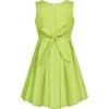 Sunny Fashion Girls Dress Color Block Contrast Bow Tie Everyday Party Size 4-14(Light Green)