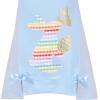 Sunny Fashion Girls Dress Colorful Daisy Flower Rainbow Long Sleeve Cotton(Blue)