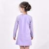 Sunny Fashion Girls Dress Colorful Daisy Flower Rainbow Long Sleeve Cotton(Purple)