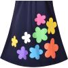 Sunny Fashion Girls Dress Colorful Daisy Flower Rainbow Long Sleeve Cotton(Rainbow Sleeve)